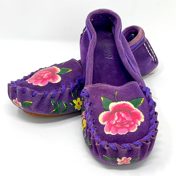naughty monkey Shoes - Moccasin Style Painted Rose Suede Loafers